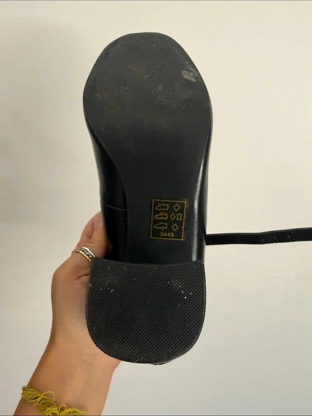 Black Mary Jane Flats with Strap
